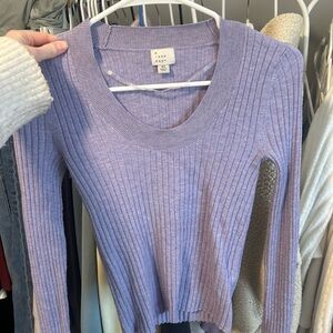 a new day Lilac Ribbed Crew Neck Sweater